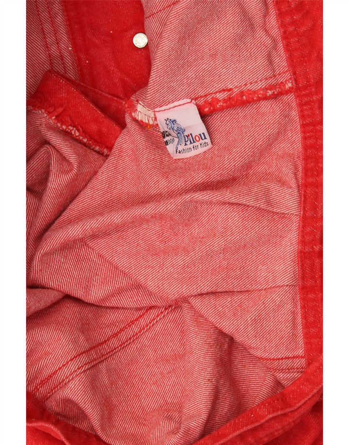 Gilet en jean vintage garçon 15-16 ans coton rouge