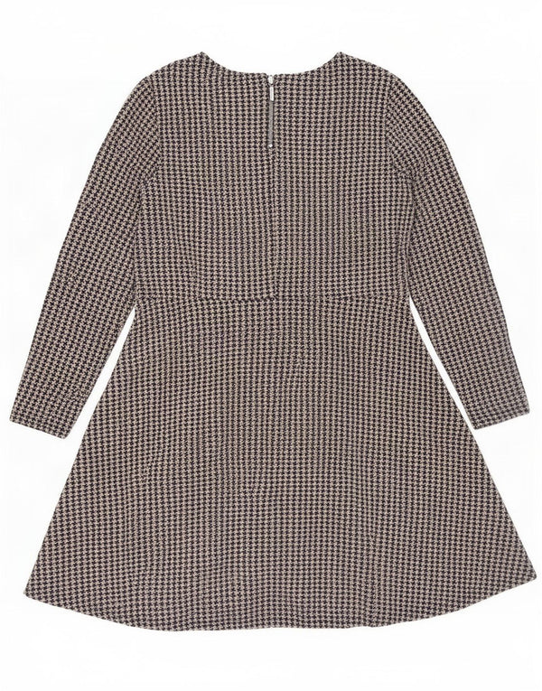 Marks & Spencer Robe trapèze à manches longues pour femme UK 18 XL Pied-de-poule noir