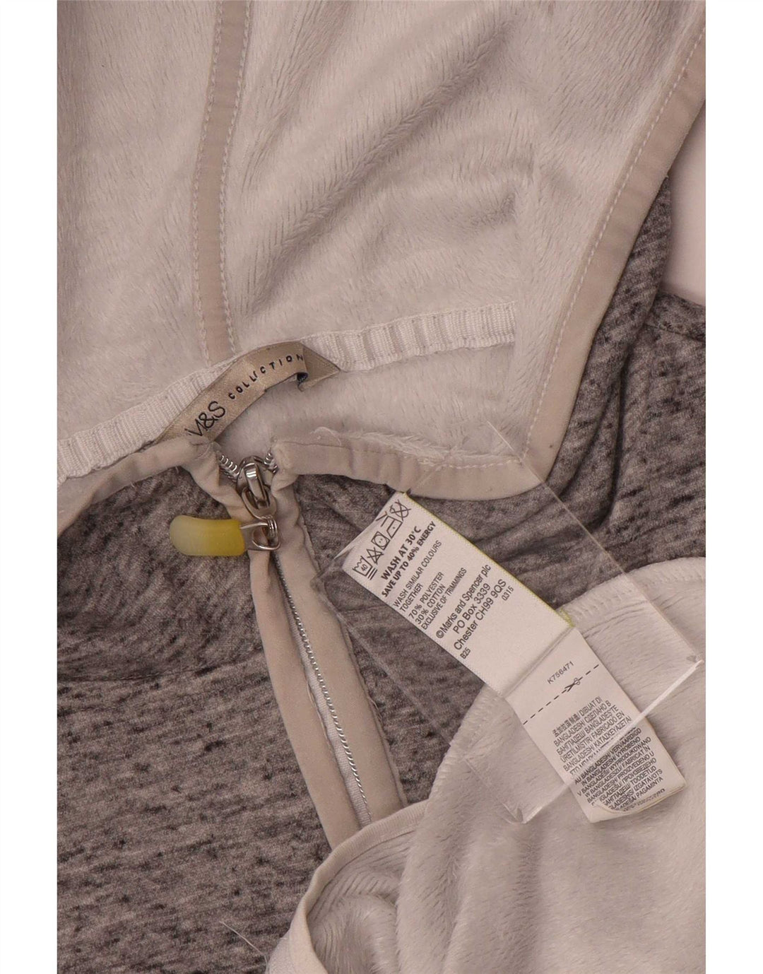 Marks & Spencer Pull à capuche zippé pour femme UK 10 Petit gris moucheté