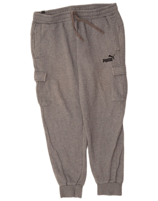 PUMA Pantalon de survêtement cargo pour homme XL Gris chiné en coton
