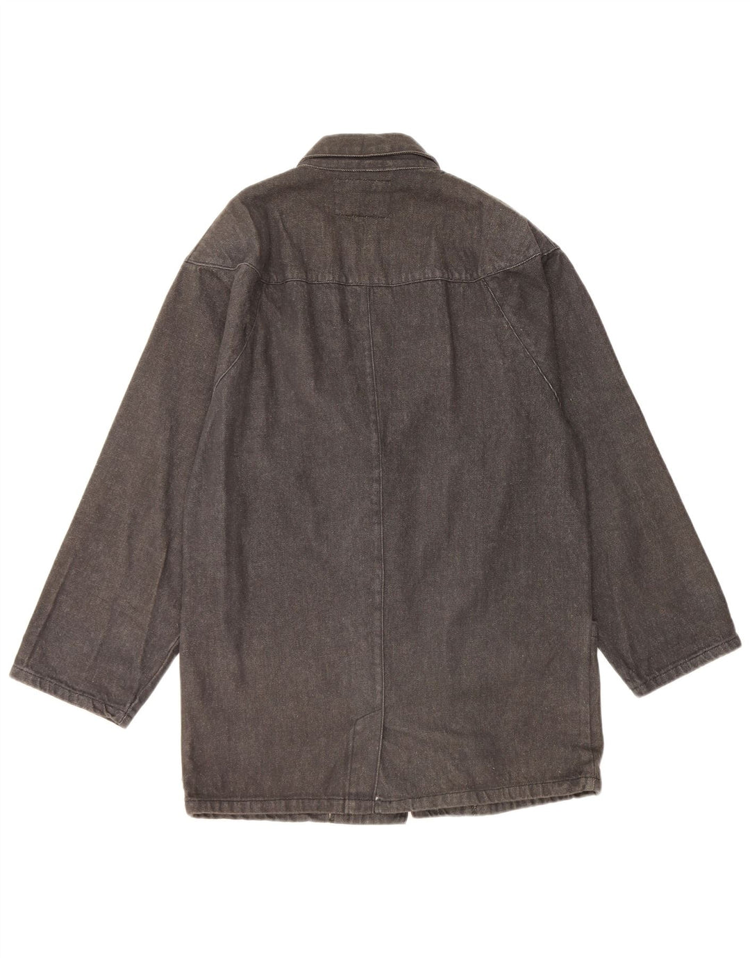 manteau en denim surdimensionné femme vintage UK 14 coton noir moyen