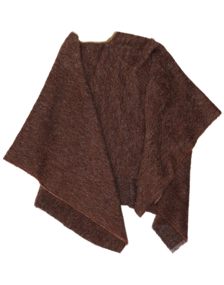 vintage Femme Asymétrique Poncho Jumper Taille Unique Marron