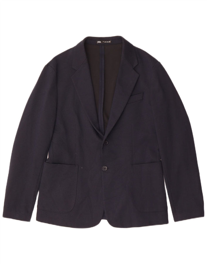 Zara Veste blazer à 2 boutons pour homme UK 40 Large Bleu marine