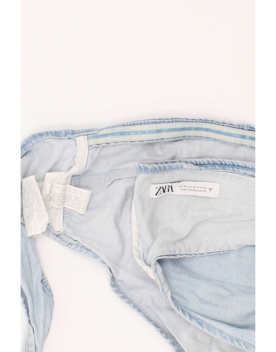 Zara Femme Top Court En Denim Coton Bleu Moyen |