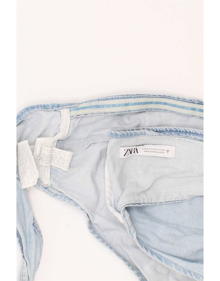 Zara Femme Top Court En Denim Coton Bleu Moyen |
