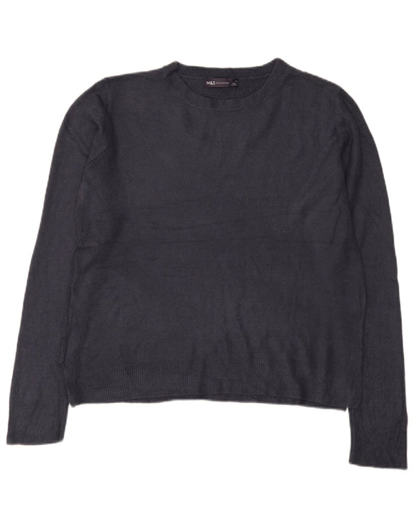 Marks & Spencer Pull col bateau pour femme UK 14 Large Bleu marine