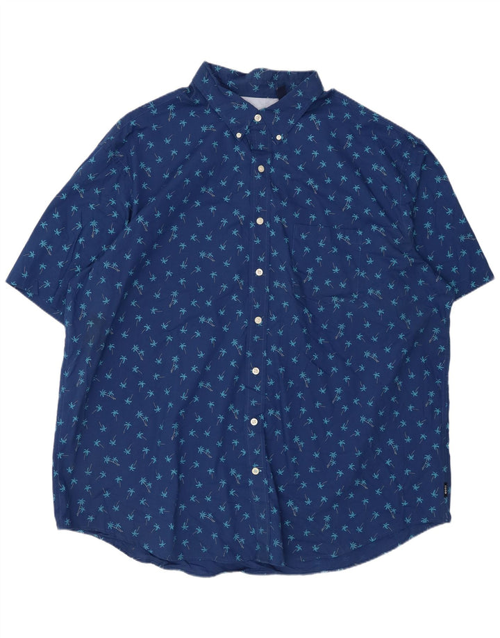IZOD Chemise à Manches Courtes Homme 3XL Bleu Floral Coton
