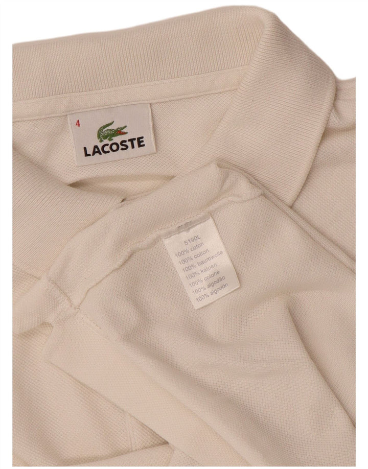 LACOSTE Polo Homme Taille 4 Coton Blanc Moyen
