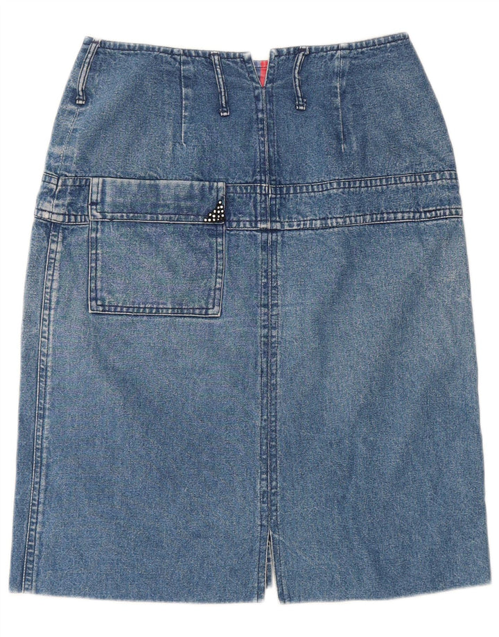 POP 84 Jupe en Jean Femme IT 42 Moyen W28 Bleu Coton