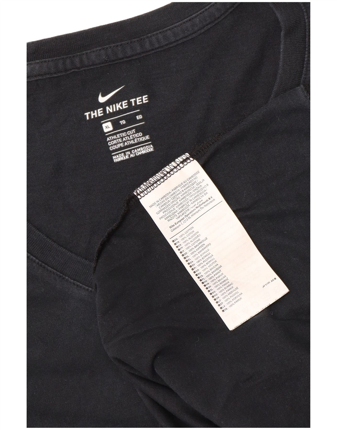 Nike T-shirt coupe athlétique pour femme UK 18 XL Noir Coton