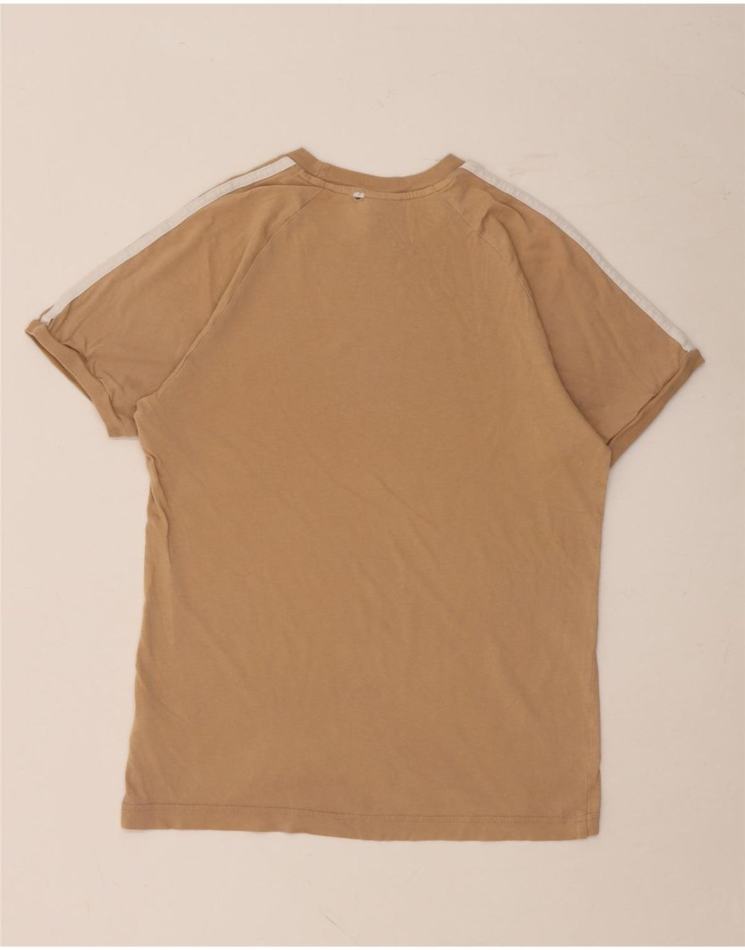 ADIDAS T-Shirt Femme UK 12 Coton Beige Moyen