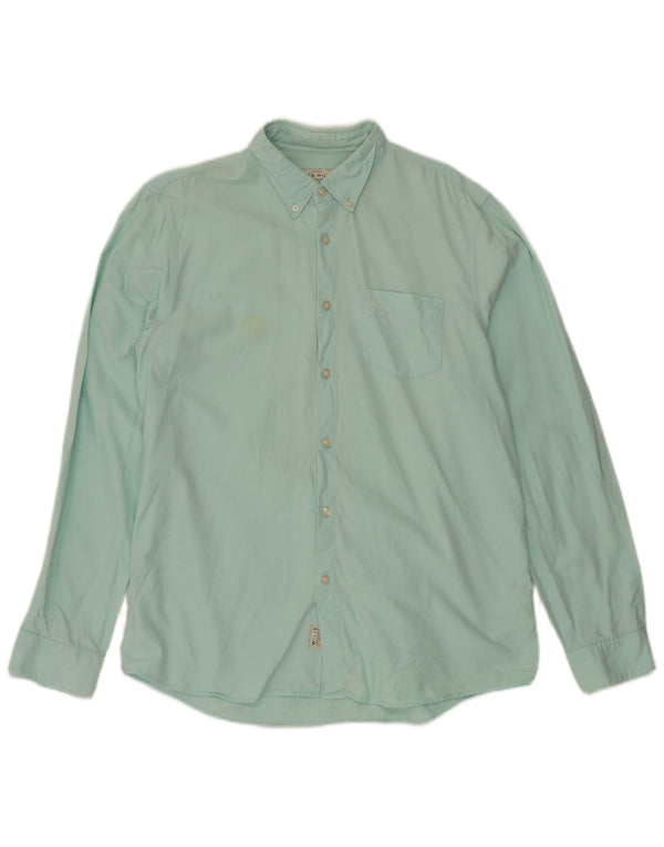 Jack Wills Chemise classique pour homme en coton turquoise Taille L