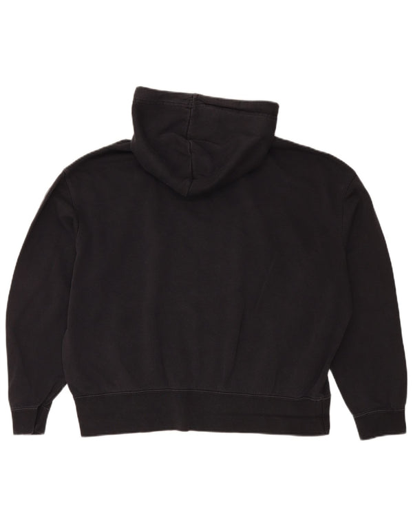 Nike Womens Oversized Hoodie Jumper UK 14 Medium Black Cotton