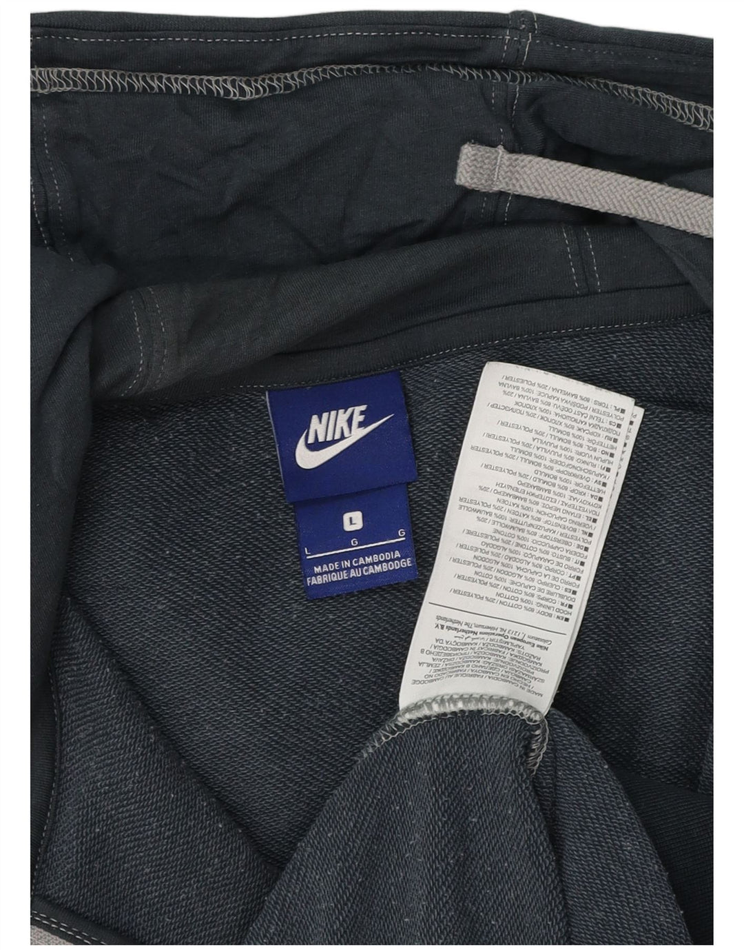 Nike Pull à capuche zippé pour homme en coton bleu marine Taille L