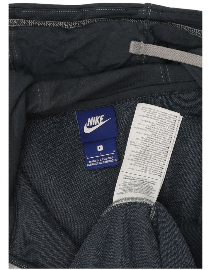 Nike Pull à capuche zippé pour homme en coton bleu marine Taille L