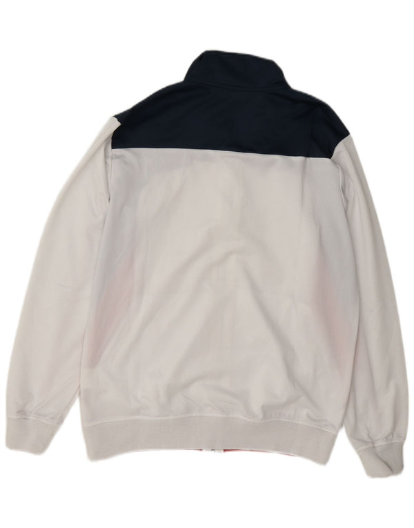Asics Veste de survêtement pour homme Small Blanc Colorblock Polyester