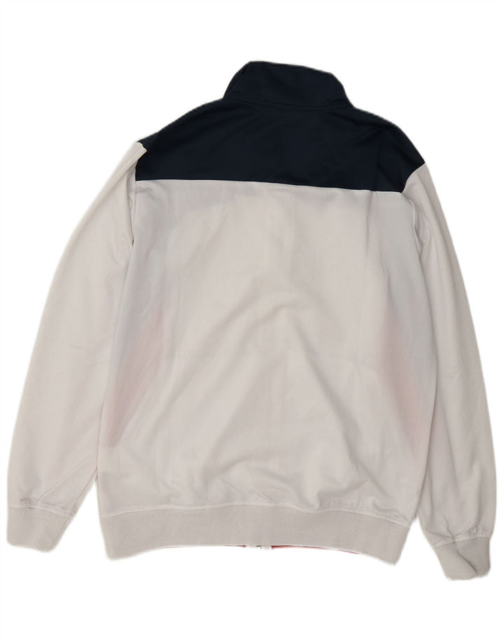 Asics Veste de survêtement pour homme Small Blanc Colorblock Polyester