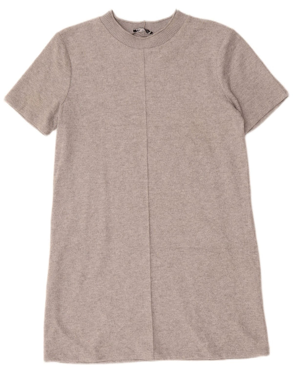 Zara Robe T-Shirt Femme UK 16 Large Gris Moucheté Polyester