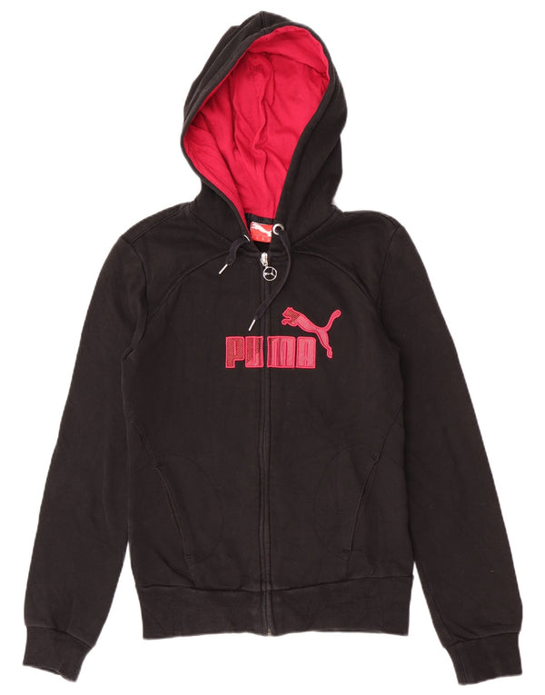 Puma Pull à capuche zippé pour femme Graphic Regular Fit UK 8 Small Noir