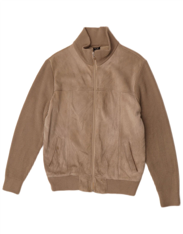 C&A Pull Cardigan en Daim pour Homme EU 52/54 Grand Beige Polyacrylique