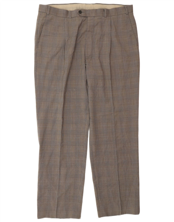 Marks & Spencer Pantalon de costume coupe ajustée pour homme W38 L31 pied-de-poule noir
