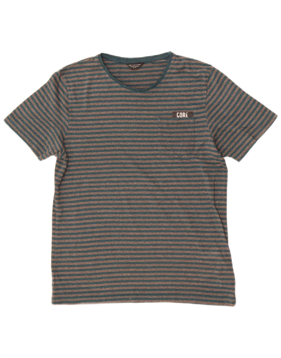 Jack & Jones T-Shirt Homme Gris Moyen Rayé Coton