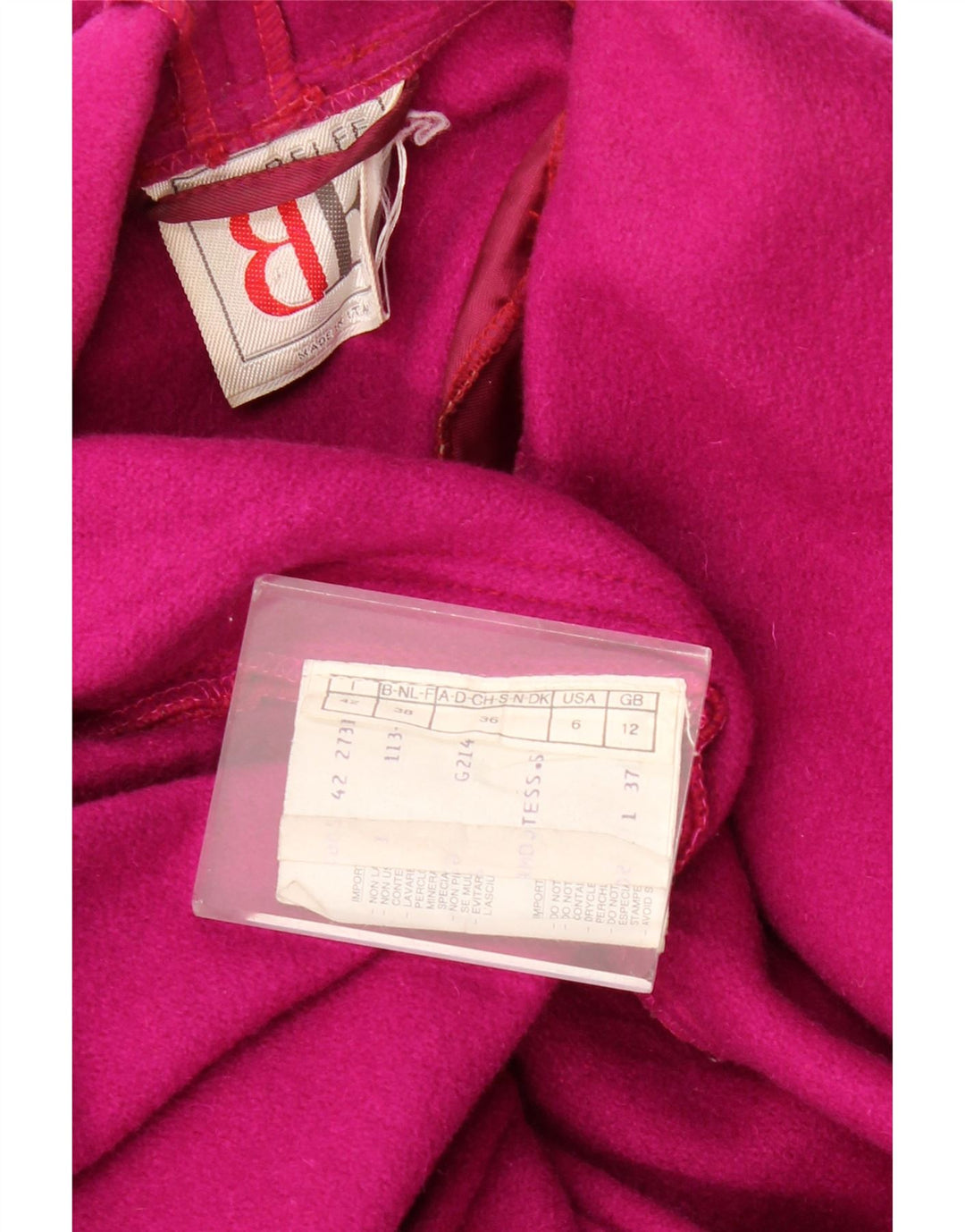 BELFE Manteau Femme UK 12 Laine Rose Moyen