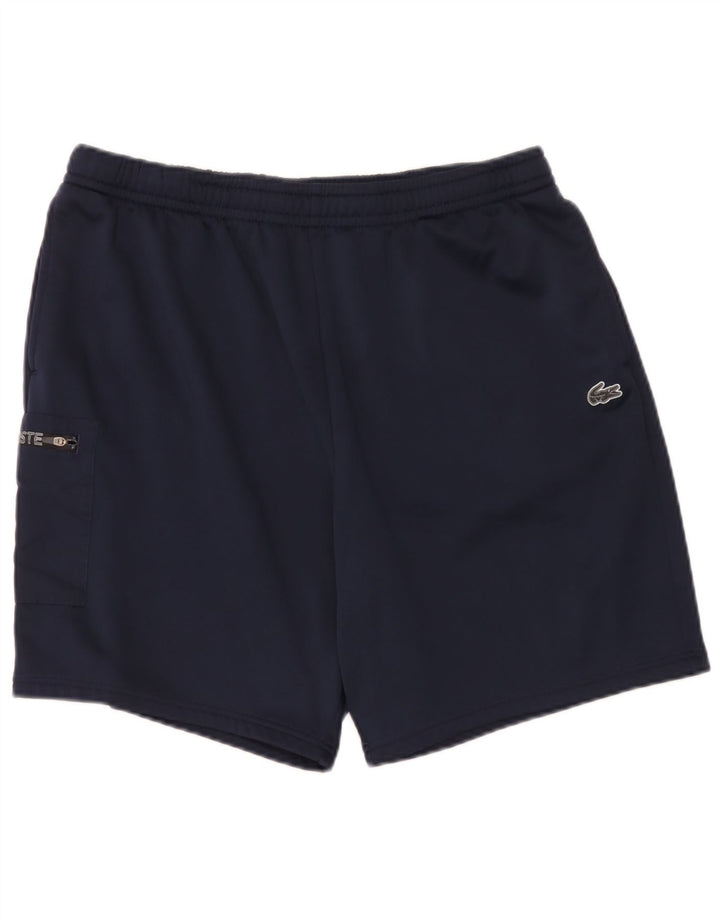Lacoste Short de sport cargo coupe régulière pour homme taille 7 2XL bleu marine polyester