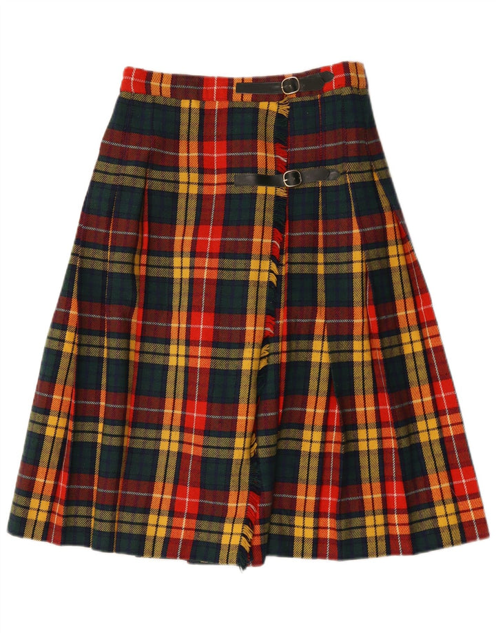 jupe portefeuille plissée femme vintage W28 Plaid multicolore moyen