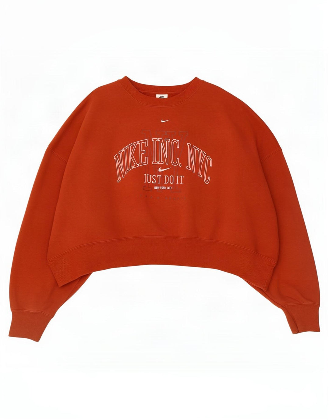 Nike Femme Crop Graphic Sweat-shirt surdimensionné UK 16 Grand Rouge