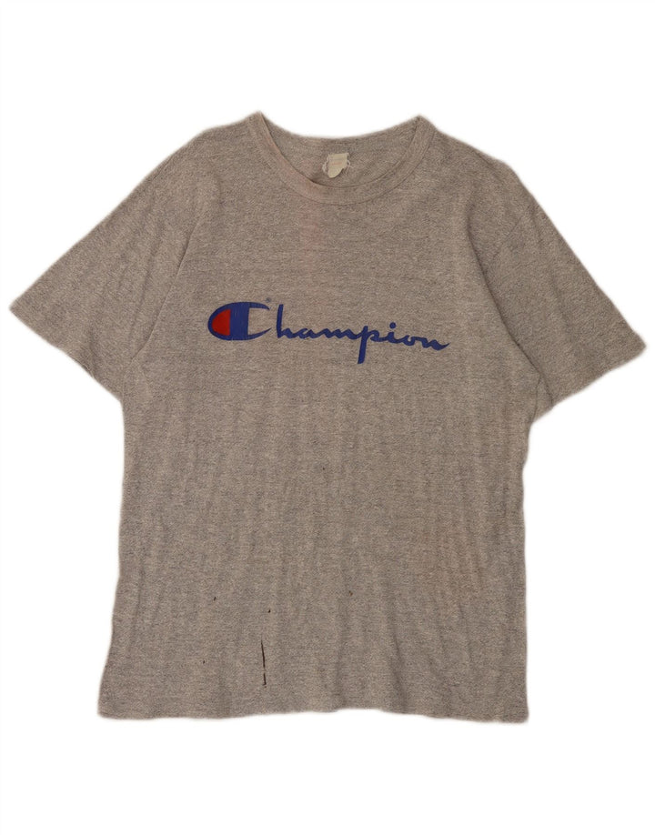 Champion T-Shirt Graphique Homme Gris Moyen Coton