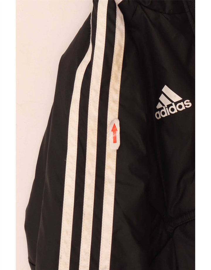 Adidas Veste matelassée à capuche graphique pour garçon 9-10 ans Noir Polyester