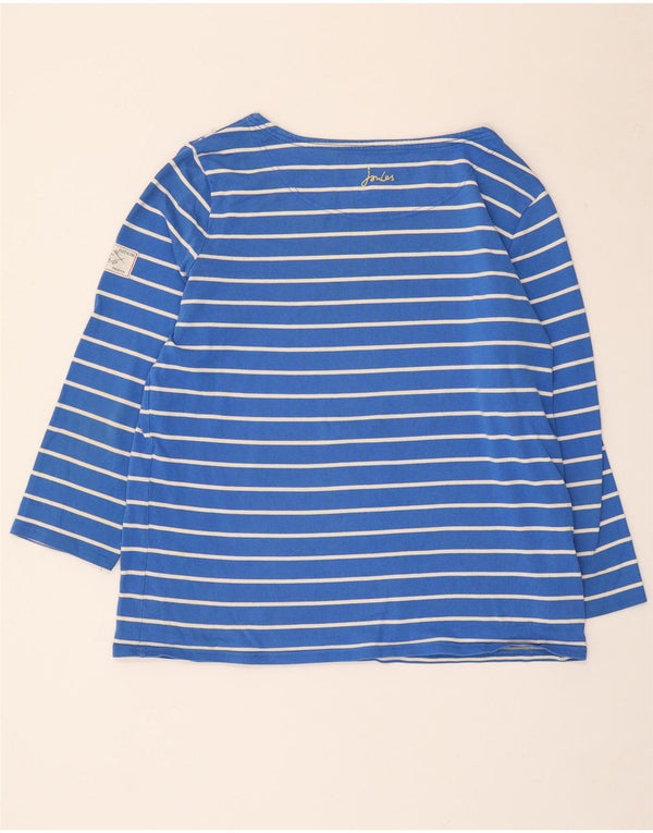 Joules Haut à manches longues pour femme UK 46 Large Bleu Rayé Coton