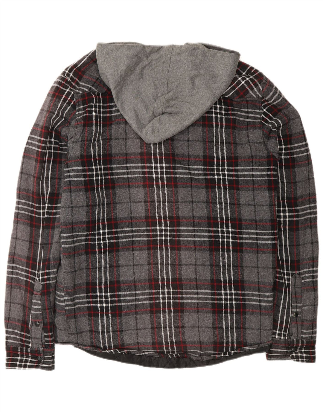 Zara Chemise À Capuche En Flanelle Lumberjack Homme Gris Moyen À Carreaux En Coton