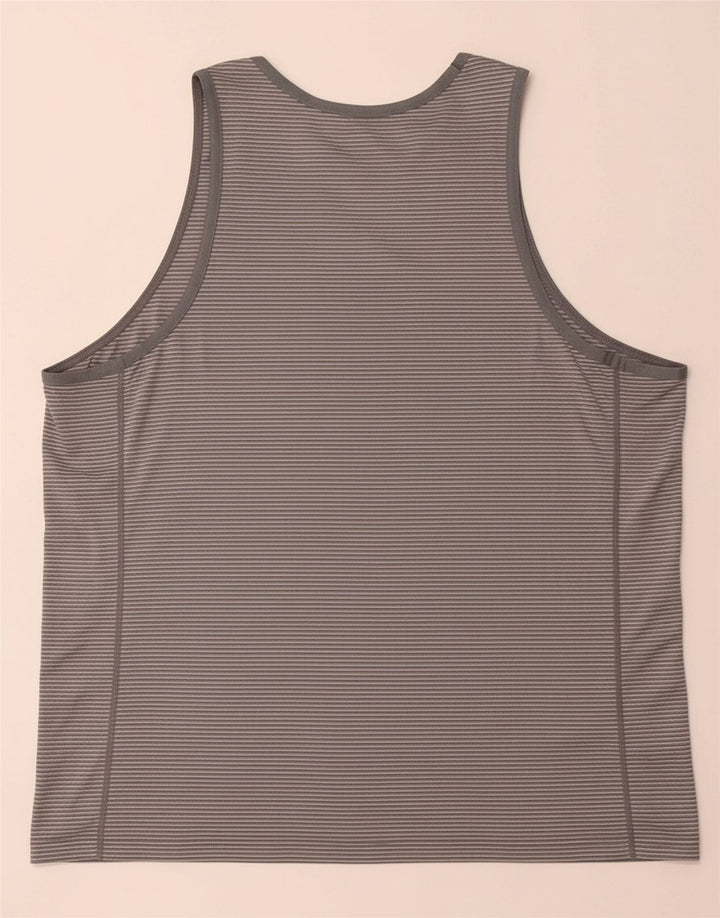 NIKE Mens Vest Top XL Grey Striped Polyester