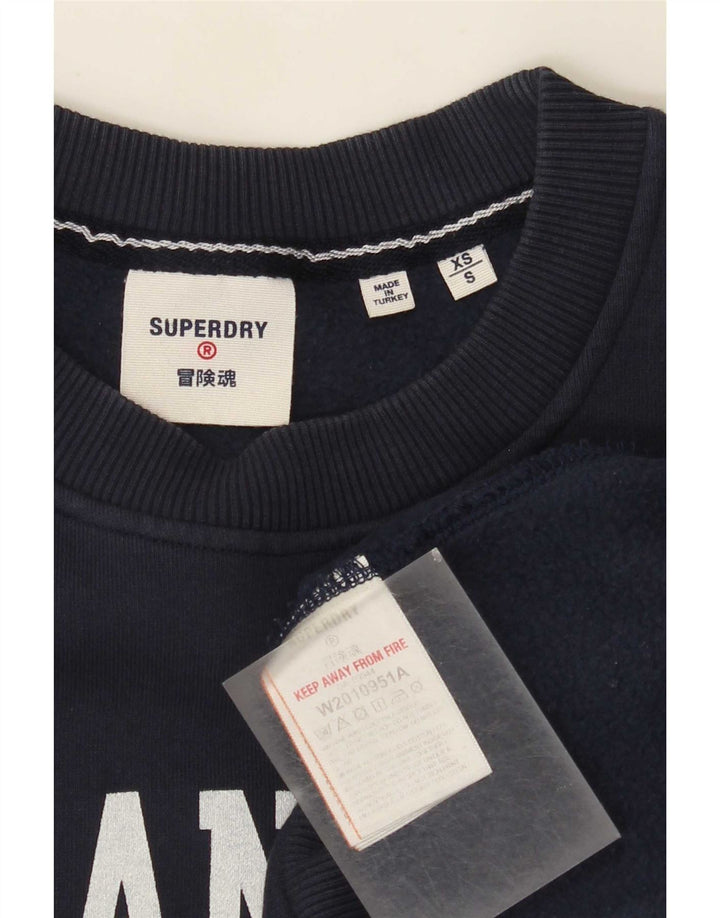 Superdry Homme Graphic Sweatshirt Jumper Petit Bleu Marine Coton