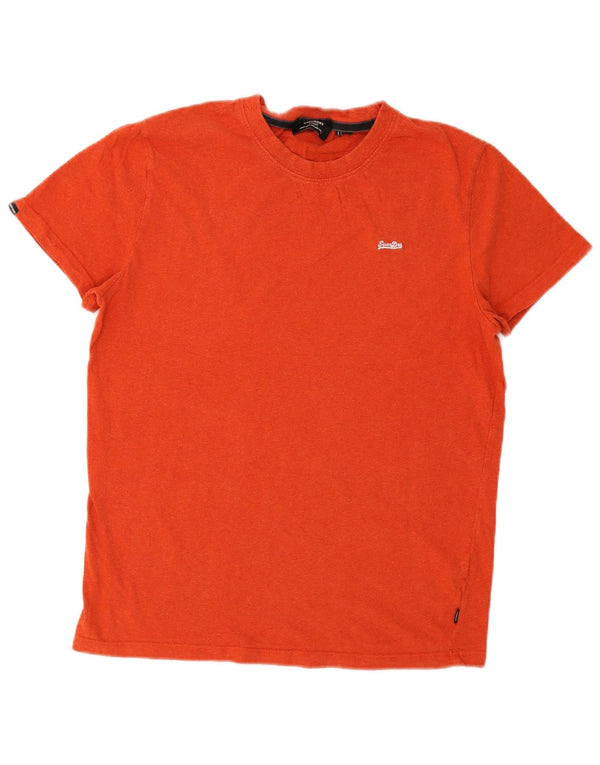 Superdry Homme T-Shirt Top Large Rouge Coton