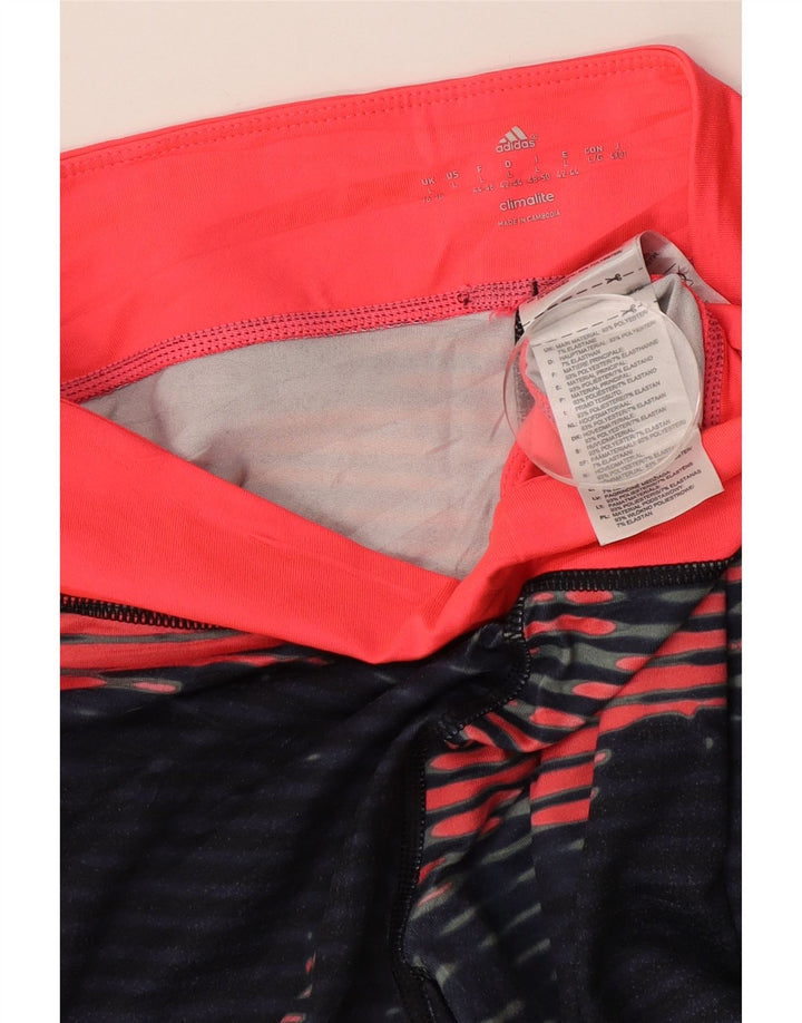 ADIDAS Femmes Climalite Leggings UK 16/18 Grand Bleu Marine Floral