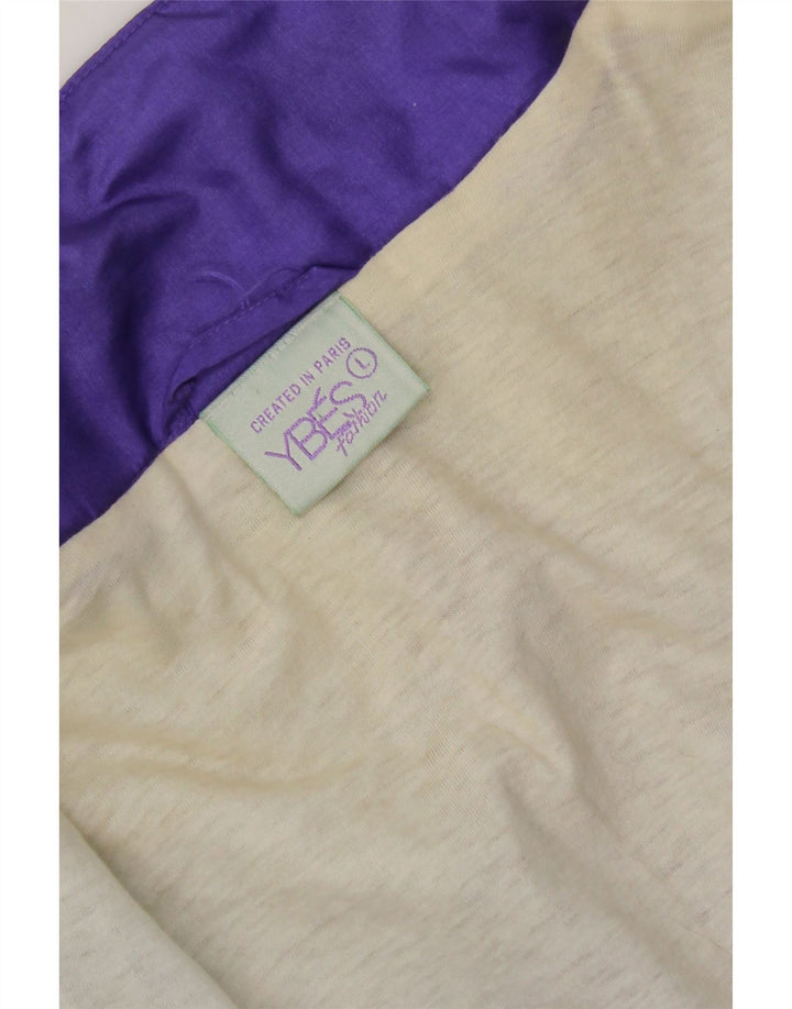 vintage Mens Survêtement Top Veste Grand Violet Colourblock Nylon