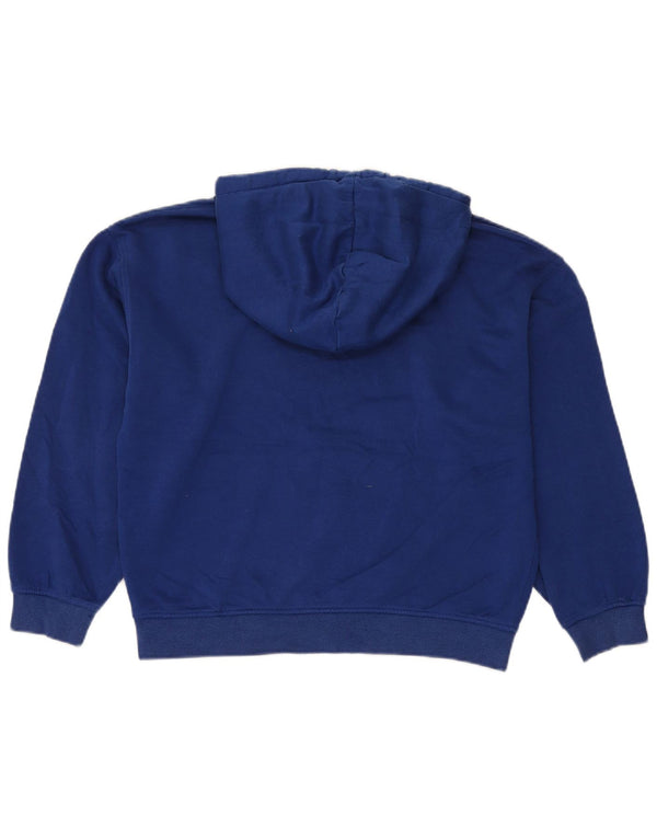 Zara Pull à capuche surdimensionné pour femme UK 14 Bleu moyen Coton