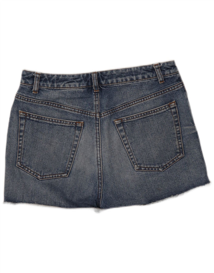 TOPSHOP Short en jean pour femme UK 12 Medium W30 Bleu Coton