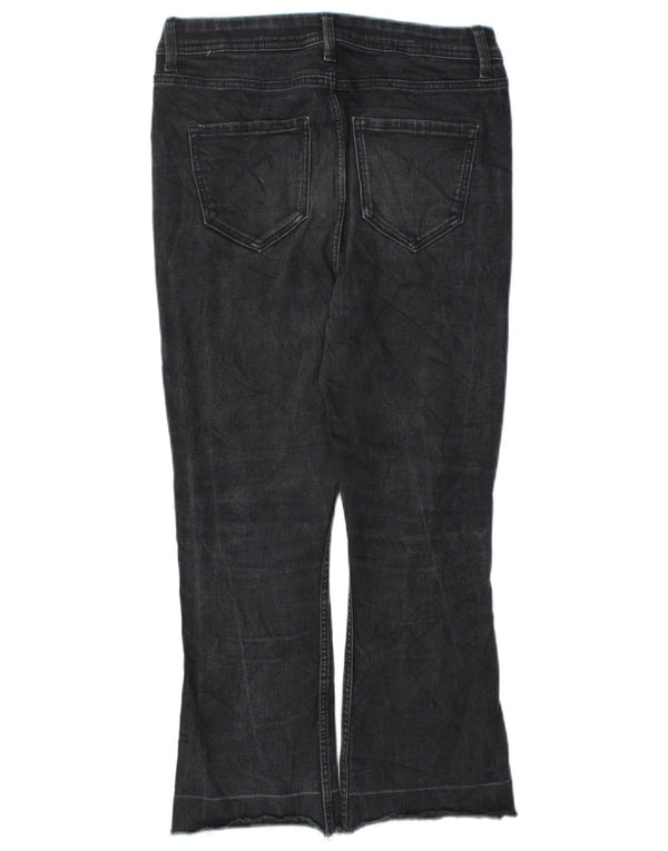 Marks & Spencer Jean court évasé slim pour femme UK 10 Small W27 L23 Noir