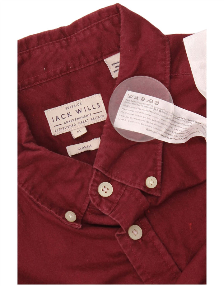 Jack Wills Chemise Slim Fit Homme Coton Bordeaux Moyen
