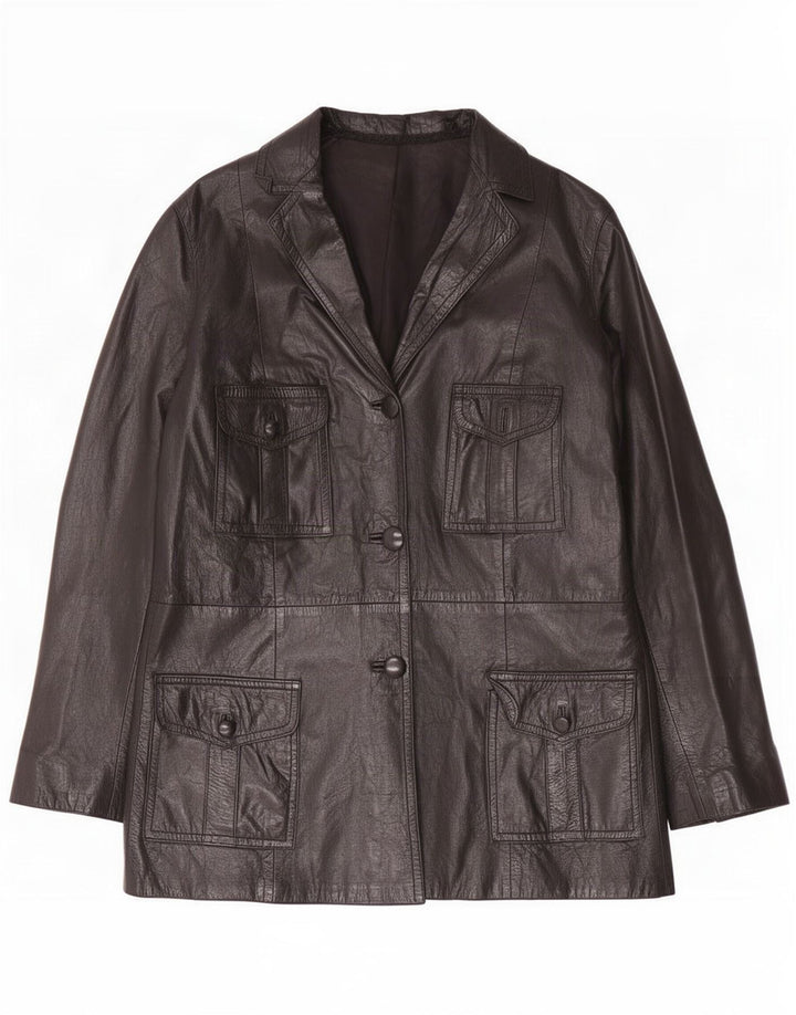 Maxime Veste en cuir pour femme UK 14 Medium Noir
