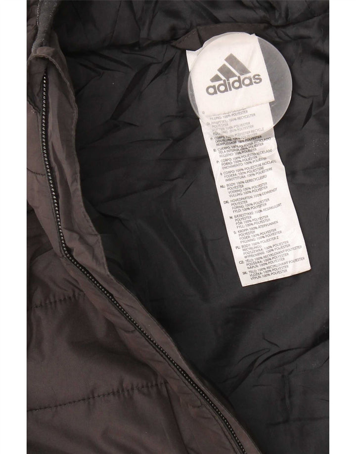 Veste matelassée à capuche Adidas Garçon 10-11 ans Noir Moyen Polyester