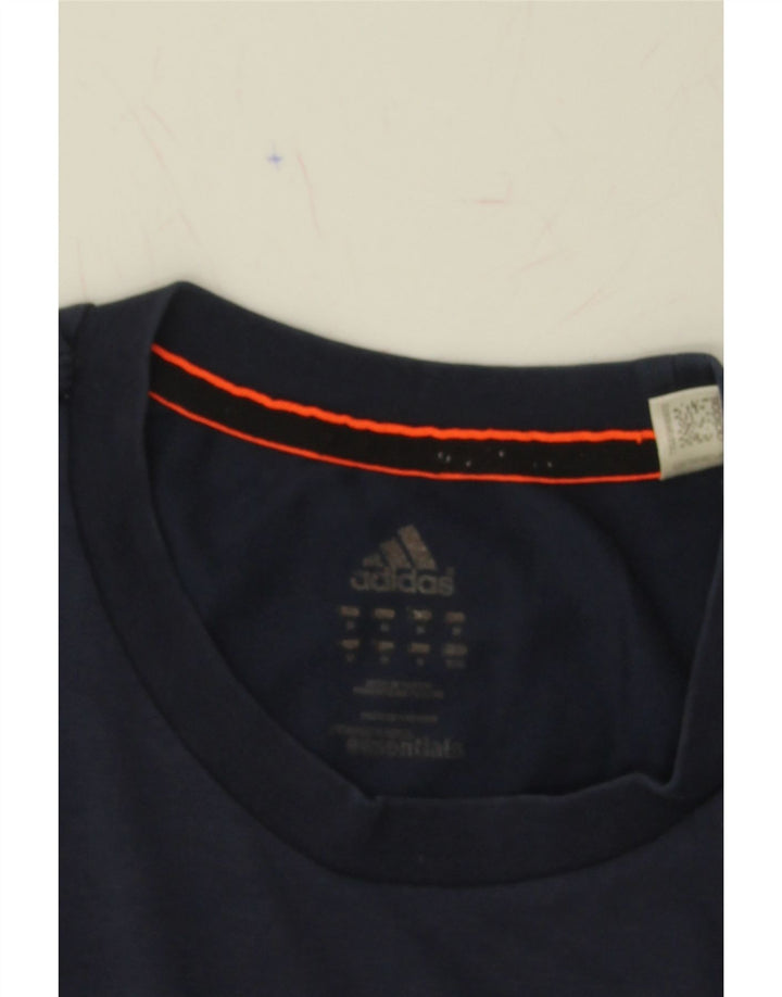 ADIDAS Mens Graphic T-Shirt Top Medium Navy Blue Cotton Vintage Adidas and Second-Hand Adidas from Messina Hembry 