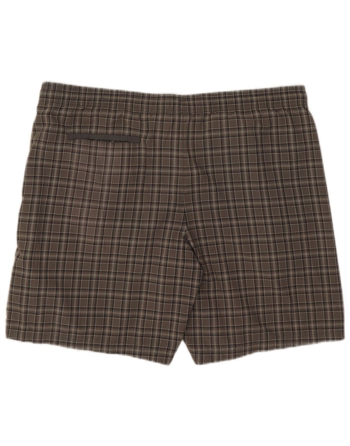 Adidas Short de bain pour homme en polyester à carreaux gris