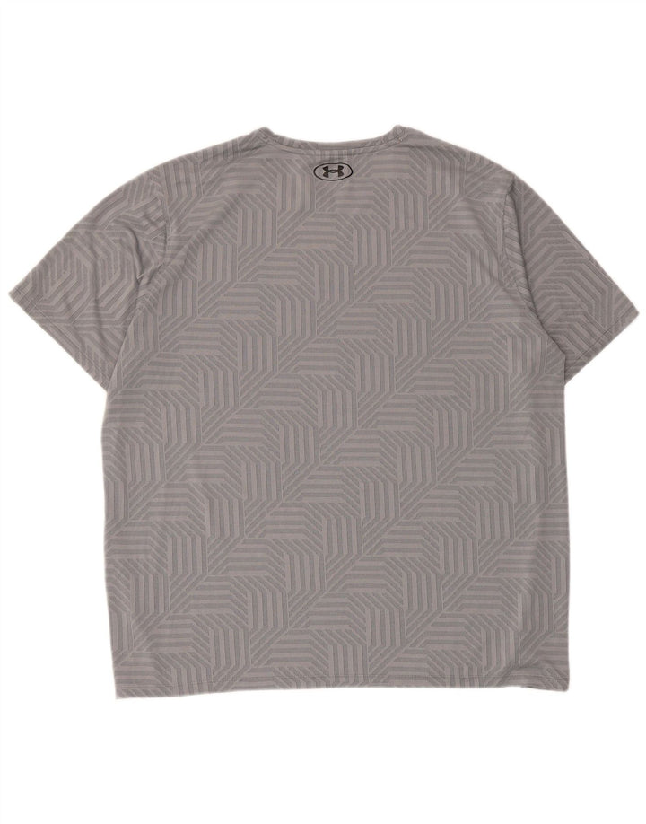 Under Armour T-Shirt Top XL Homme Gris Géométrique