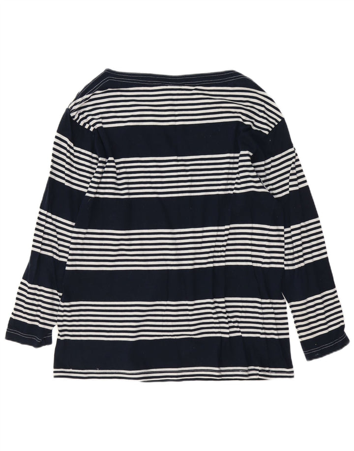 Trussardi Jeans Haut graphique à manches longues pour femme UK 14 Bleu marine moyen