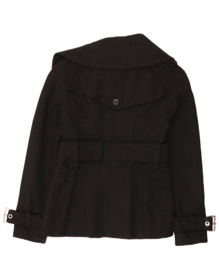 Zara Veste de motard pour femme UK 12 Medium Noir Polyester